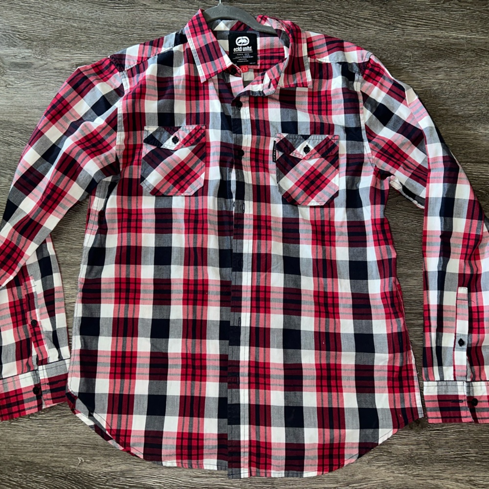 Ecko Red and Black Plaid Shirt